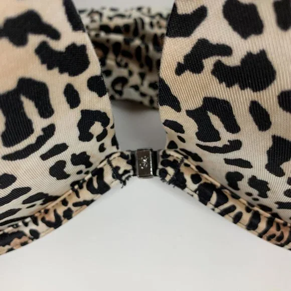 Victoria's Secret Bra Leopard Plunge Front Closure Underwire - Picture 2 of 6